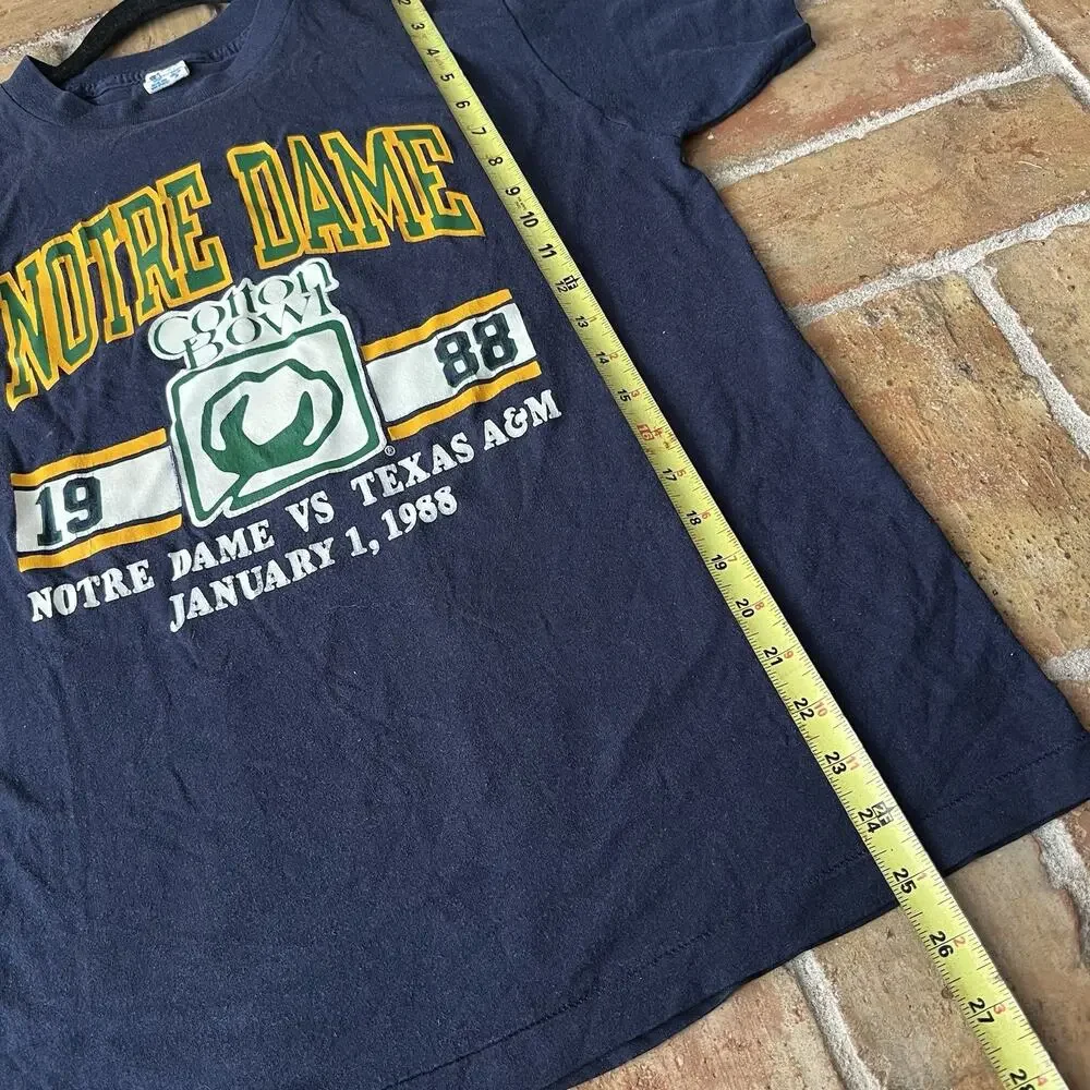 Vintage Cotton Bowl T Shirt XL 80s Champions 1988 Texas A&M Notre Dame XL - Picture 2 of 16